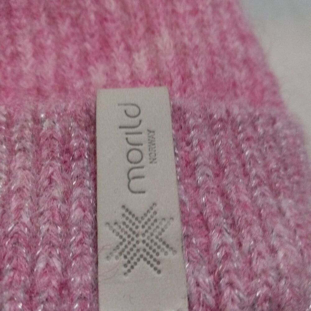 Morild Norway Eirin Lue Knit Beanie-One SIze-Reflective Thread-Heather Pink - Picture 4 of 8